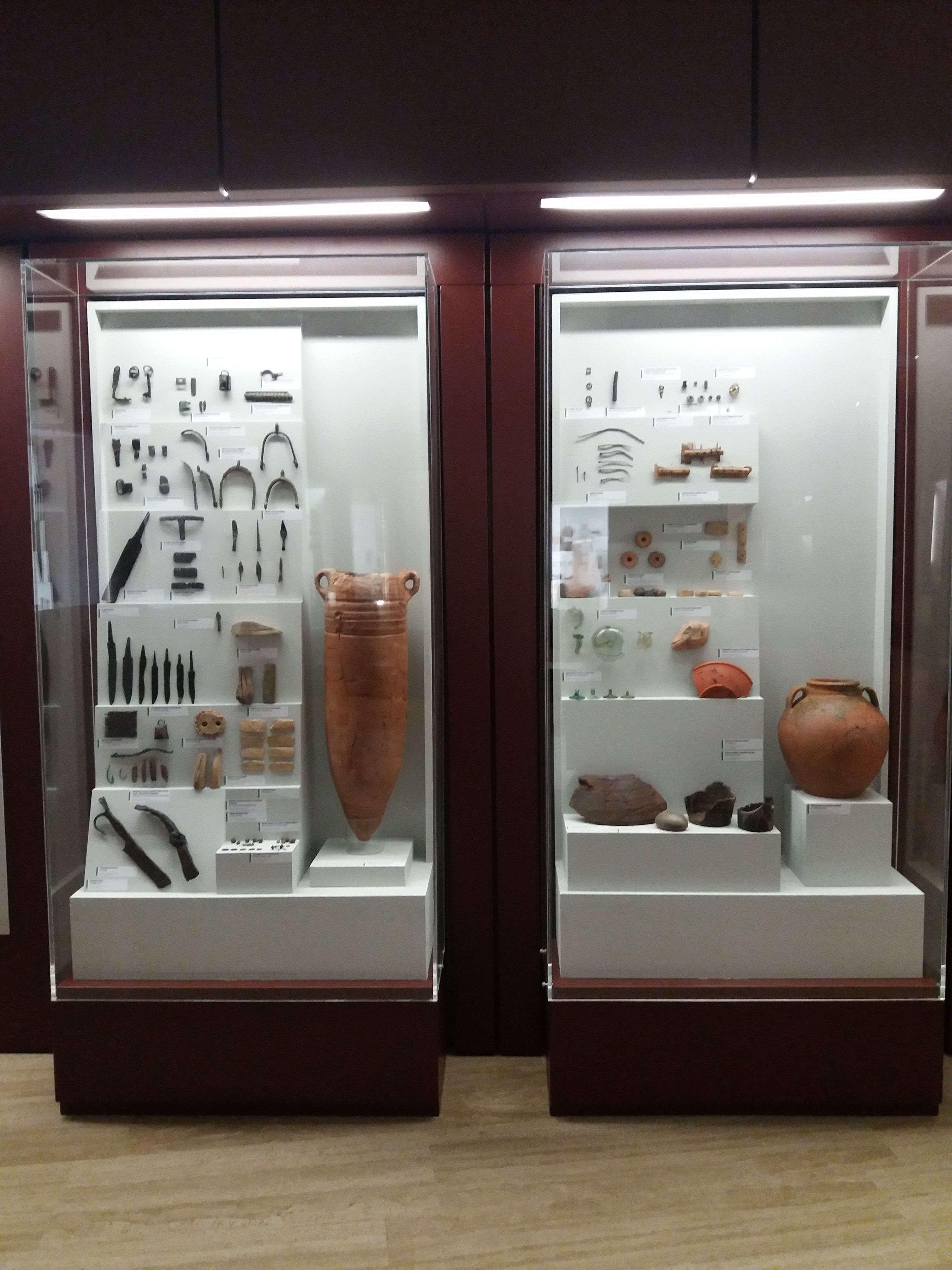 Fig. 2 Le vetrine dedicate agli scavi di Sant’Andrea